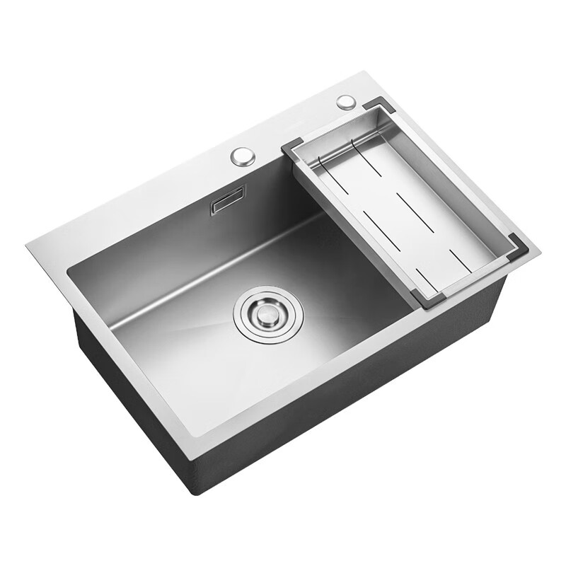 箭牌arrow纳米黑色手工单槽水槽大号304不锈钢加厚水槽洗菜盆洗碗盆