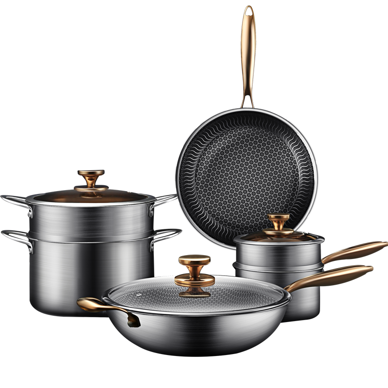 德国壹号先生不粘炒锅煎锅奶锅汤蒸锅四件套锅具镀金外观价格趋势分析|京东锅具套装价格曲线软件