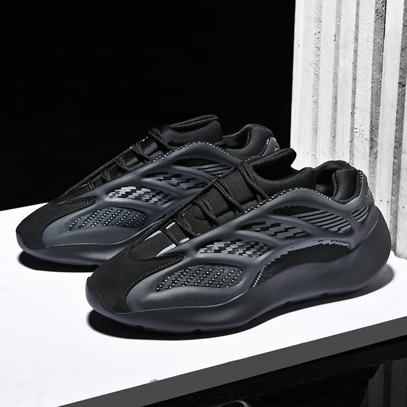 2024春季新款潮流情侣休闲运动鞋子男士老爹鞋 黑武士 40 运动鞋码