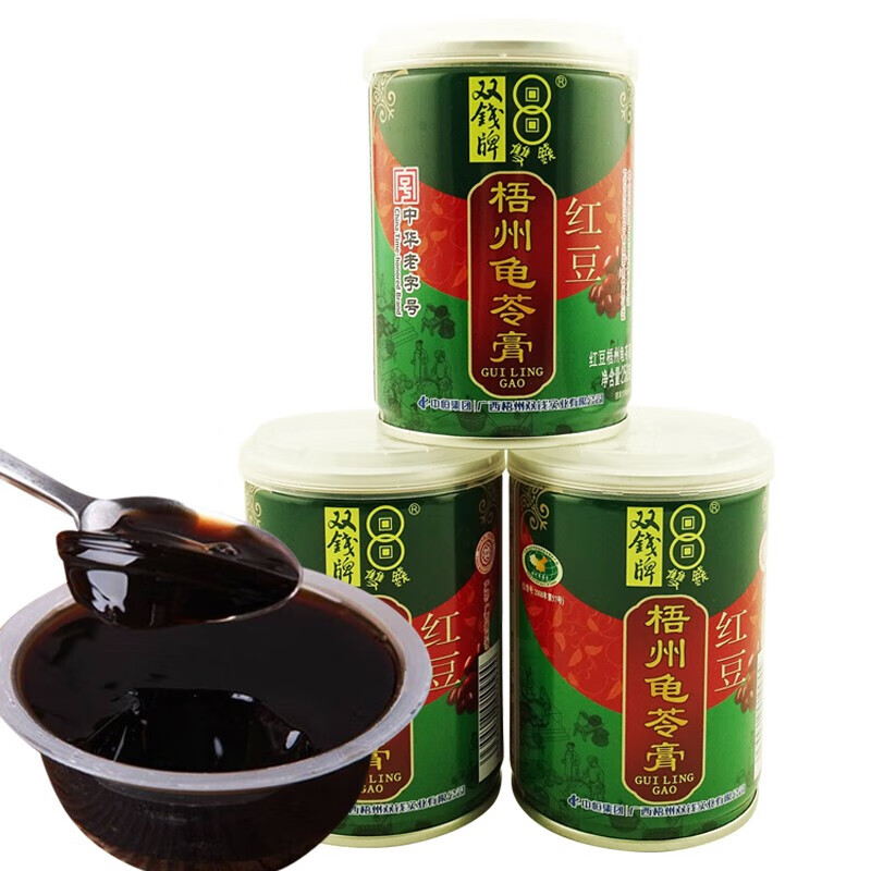 双钱 牌龟苓膏原味红豆味 250g*36罐装易拉罐 (红豆龟苓膏*3罐)