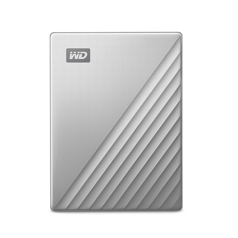 西部数据(WD) 移动硬盘5t My Passport USB3.0 便携 加密自动备份 兼容Mac Ultra 银色Type-C接口 4TB