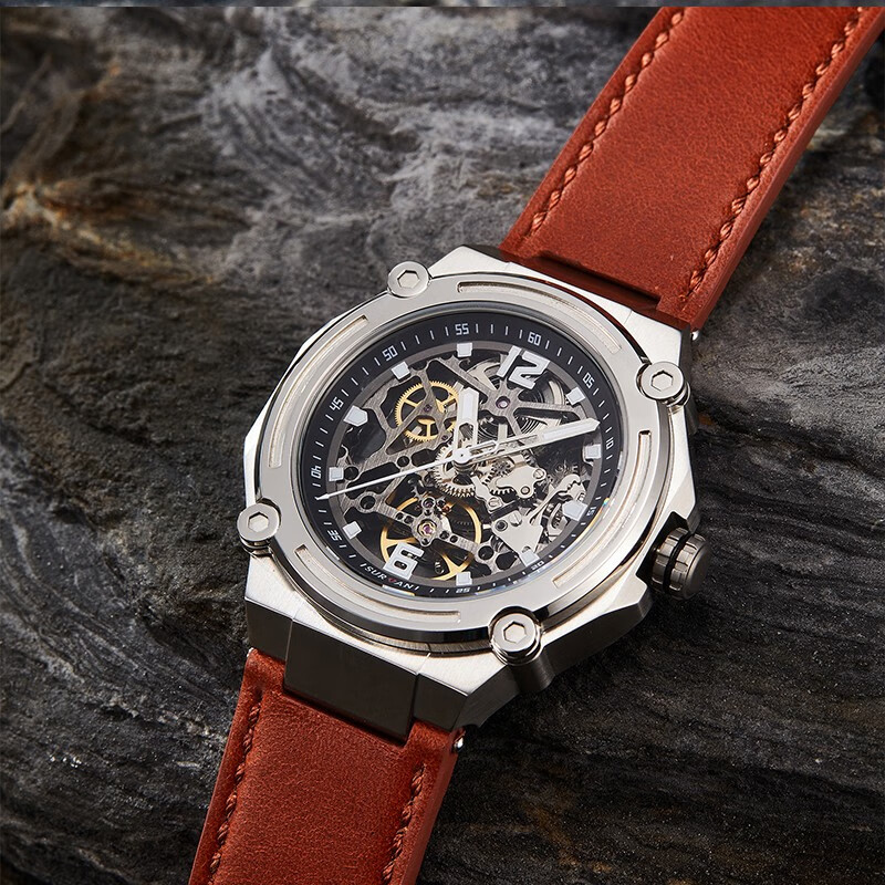 100)男表凌空系列时尚全景镂空机械表增强夜光陀轮防水男士复古腕表