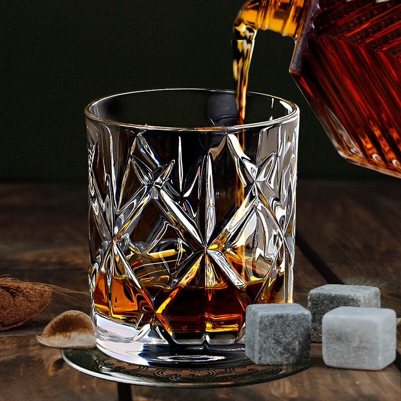 秉季洋酒杯进口透明水晶玻璃创意欧式高端复古威士忌酒杯礼盒套装礼物