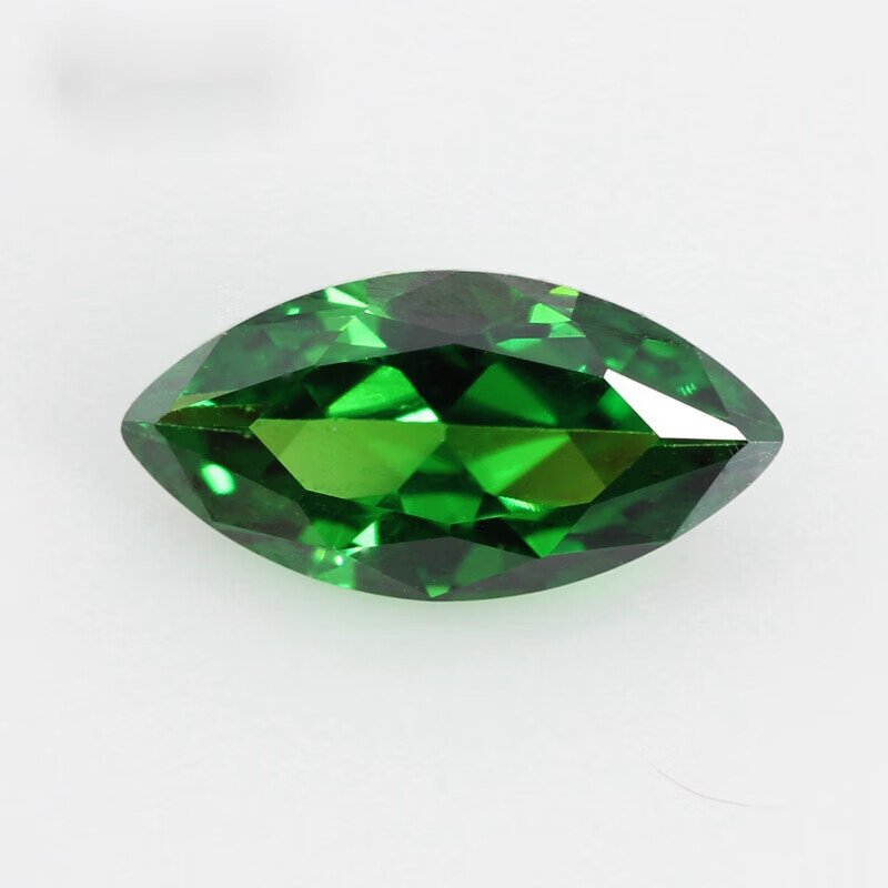 pure girl马眼形绿锆裸石戒面 树叶形祖母绿色锆石 人造cz绿宝石尖 10