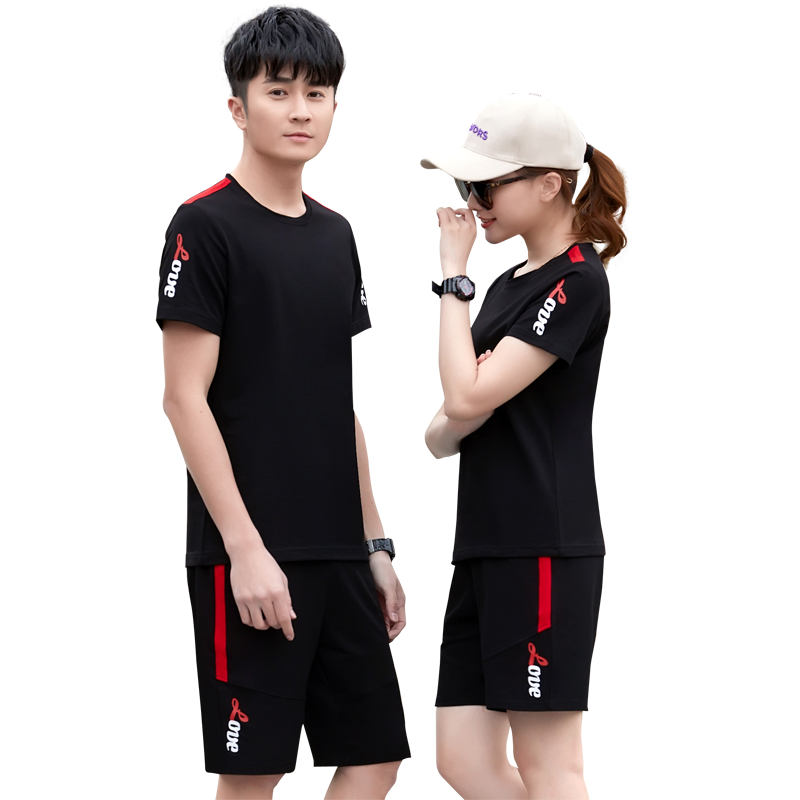 昇域運(yùn)動套裝男夏季寬松跑步服兩件套女短袖短褲夏裝薄款晨跑情侶套裝 907款薄荷綠 女款XL【建議體重110-120斤】
