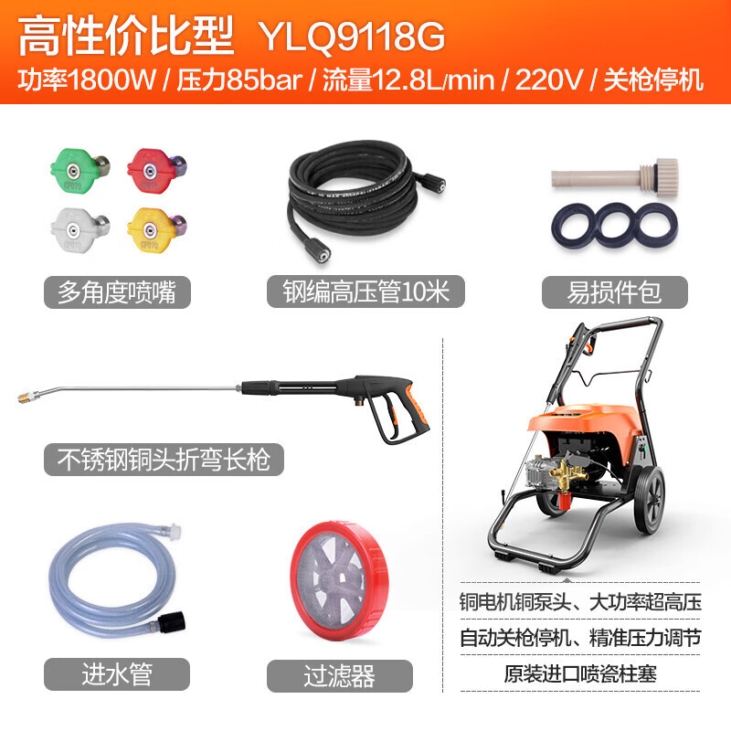 亿力高压清洗机商用洗车机洗车店刷车泵洗车神器工业清洗机洗地9125
