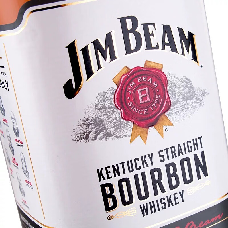 咖维纳金宾（Jim Beam）洋酒 美国白占边波本威士忌 原装进口 金宾白占边750ml主图3