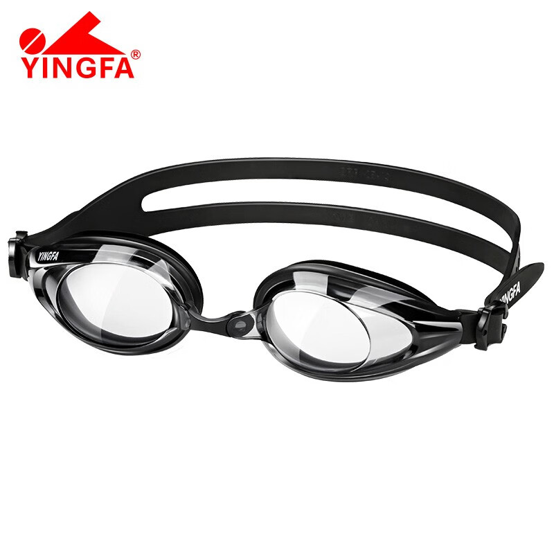英发(YINGFA) 儿童泳镜 高清防雾比赛训练中小镜框 青少年男女游泳眼镜 Y220AF 黑色