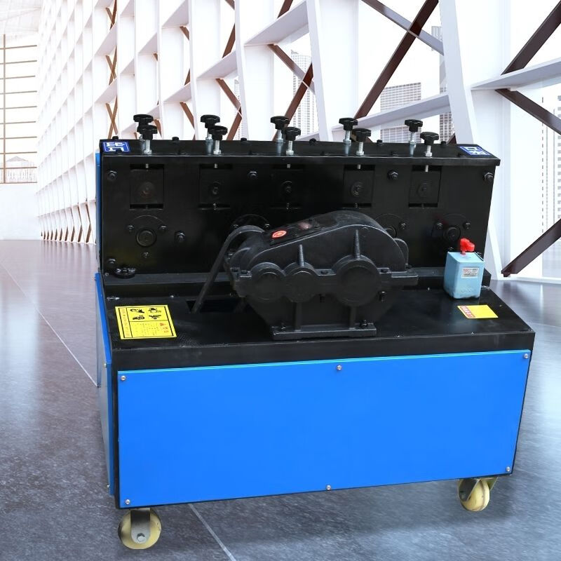 朋阳全自动大棚管脚手架钢管调直机弯管机双曲线刷漆除锈调直一体机