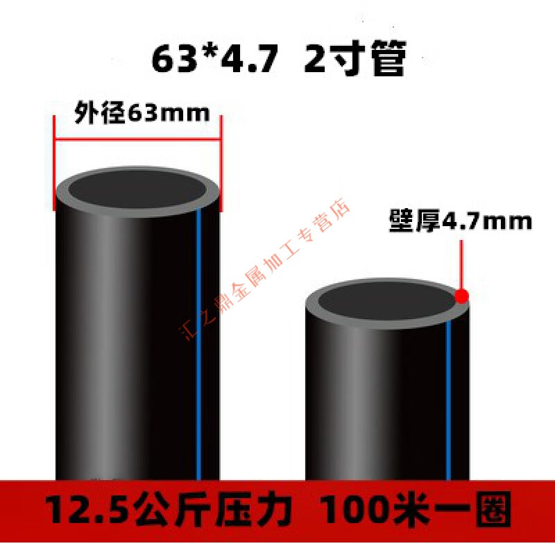 給水管 pe水管熱熔自來(lái)水管3三4四6分1.5寸2黑硬管20 25 63*4.7 (12.5公斤壓力)100米