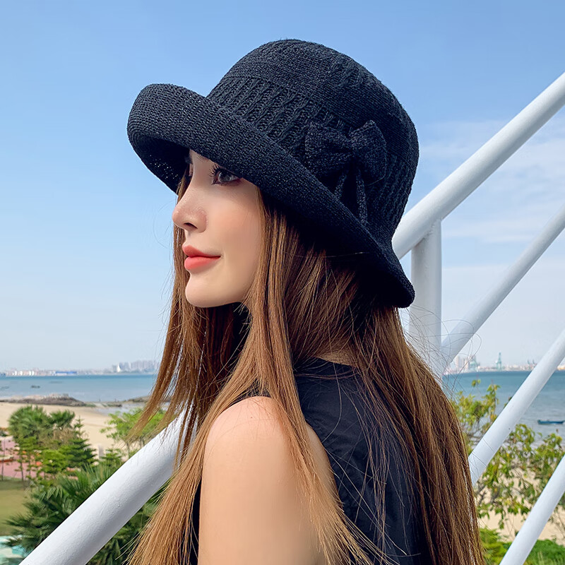 太阳帽夏天女生透气帽子少女戴的遮阳帽高中生防晒鱼夫帽薄款渔夫帽