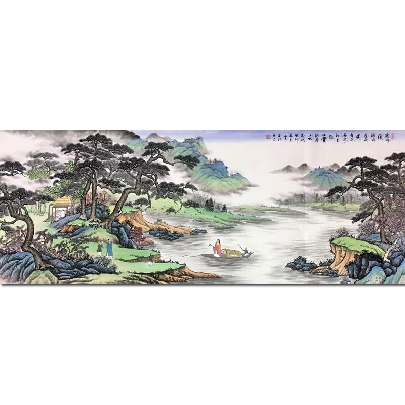 中美术协会员 贾德江 《春风江上路 不觉到君家》纯手绘真迹山水画风景装饰画水墨篆刻书画国画