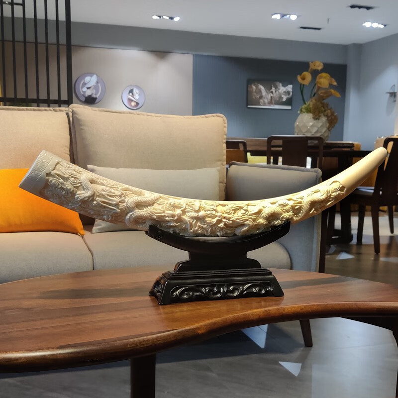 尚廷铭巢 中式仿真象牙工艺品客厅办公室玄关电视柜装饰摆件乔迁开业