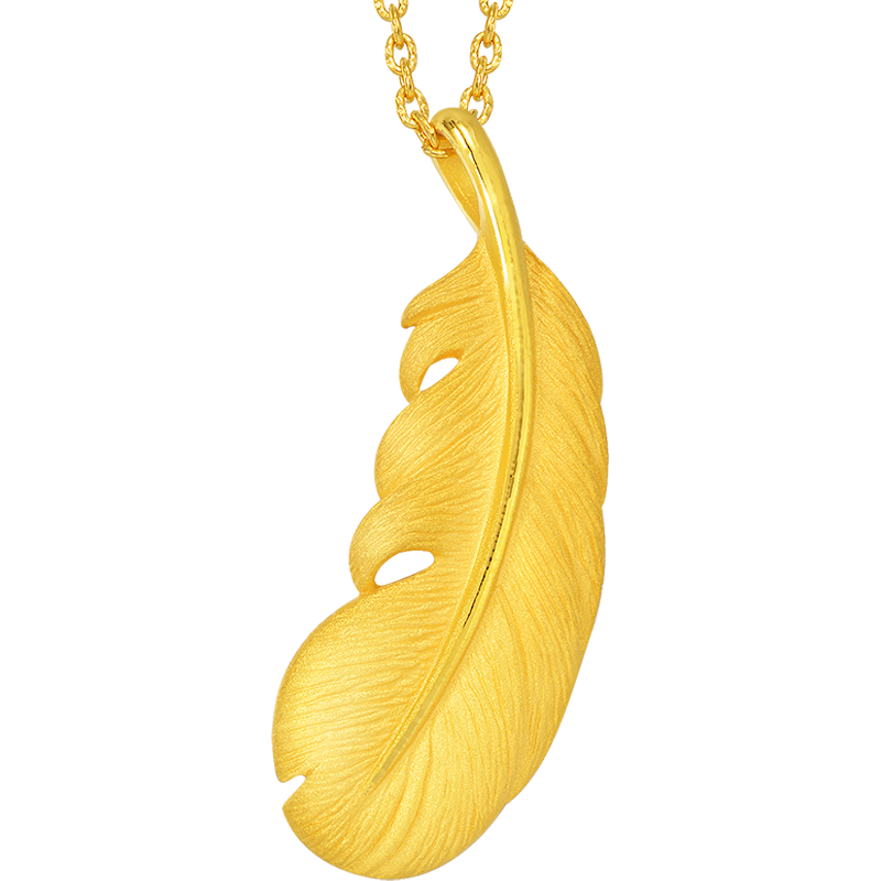 周生生 羽毛黃金吊墜愛(ài)情密語(yǔ)足金丘比特之羽不含項鏈 86820P計價(jià) 2.16克(含工費130元)