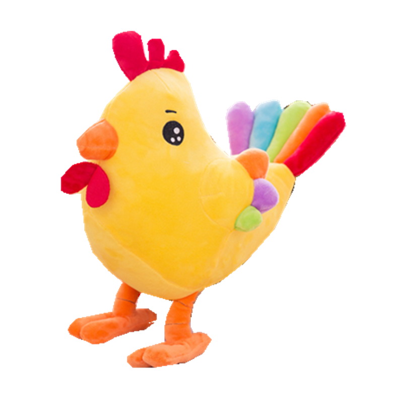 新款彩色小鸡公仔毛绒玩具五彩鸡仔婴幼儿睡觉抱玩偶公仔生肖鸡吉祥物