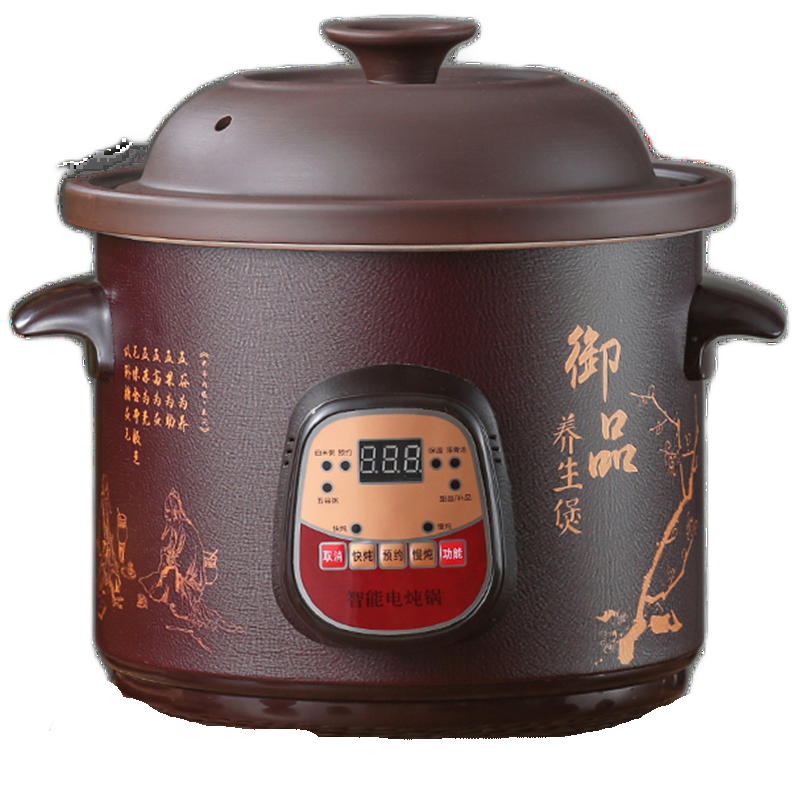 源趣 全自动黑紫砂电炖锅养生煲汤锅家用熬煮粥神器 2.5L黑紫砂智能款【2-3人】自动保温