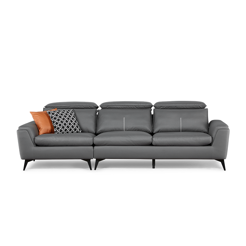 左右沙发现代简约头靠可调节沙发免洗科技布中小户型沙发DZY5150 四人位魅影灰81092