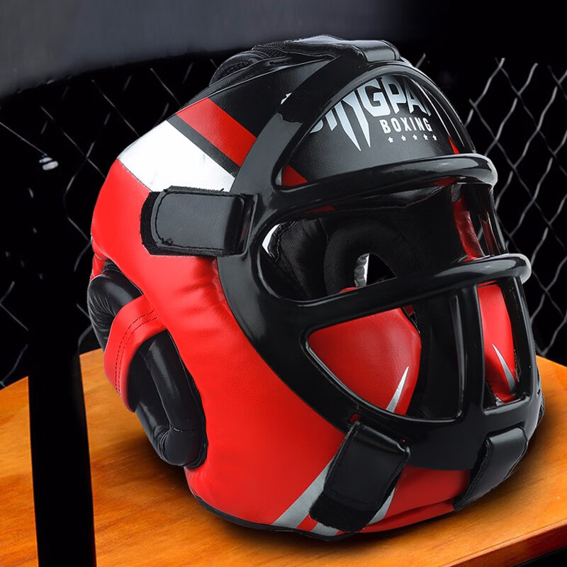 竞派全封闭拳击头盔儿童护脸面罩护头散打护具头套搏击泰拳训练器材