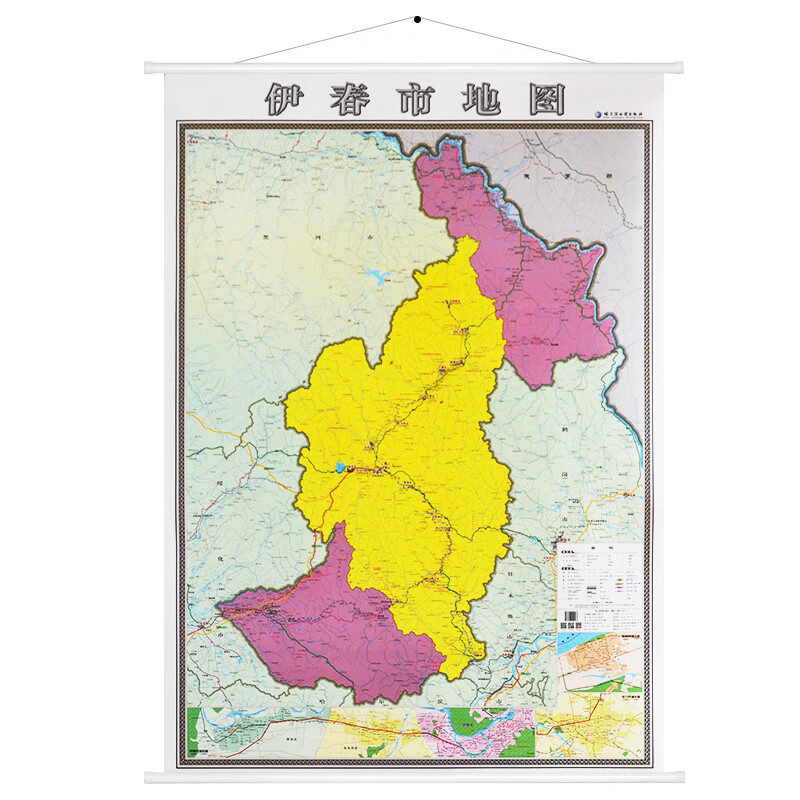 伊春市地图挂图新版 行政/交通/旅游/河流/机场 详情到村镇中心 1.