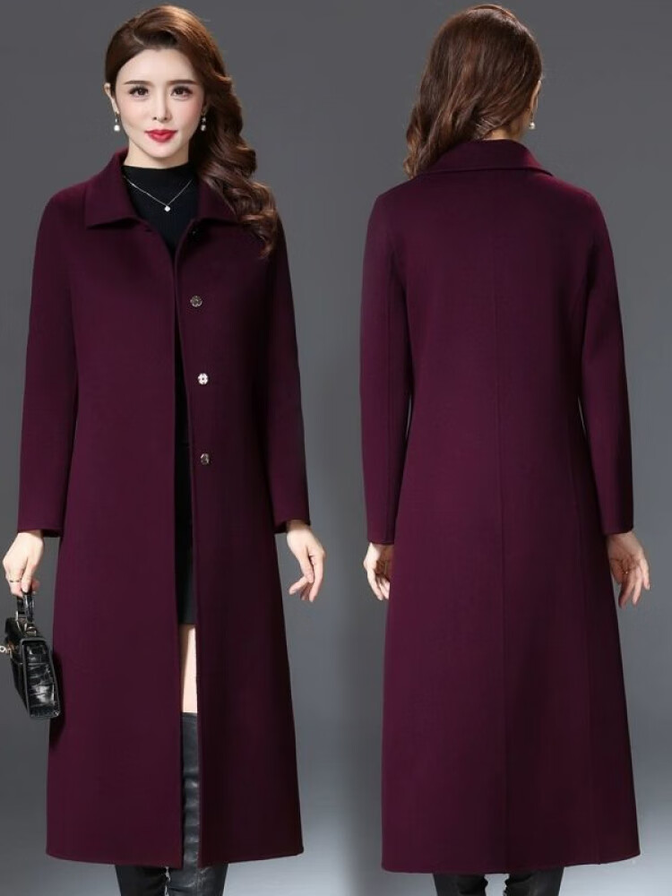 皮尔卡丹(pierre cardin)羊绒大衣100%女双面绒2024年新款秋冬高端长