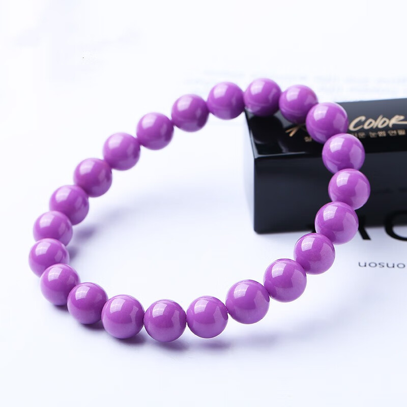 奕静紫色云母石手链男女款紫丁香手链色正干净时尚名媛风手串 珠径7mm