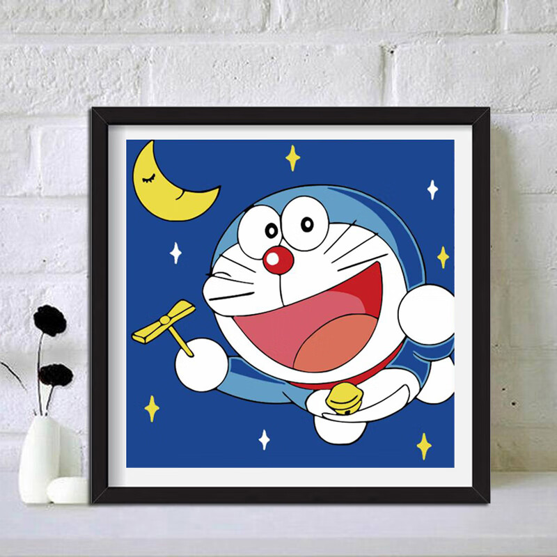 伊人十字绣2024新款线绣客厅儿童卡通动漫叮当猫卧室手工满绣多拉a梦