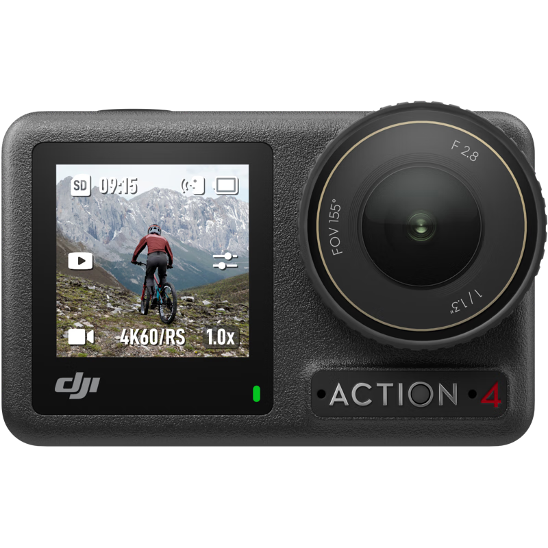 DJI 大疆 Osmo Action 4灵眸运动相机 摩托车山地公路骑行潜水防抖户外vlog相机