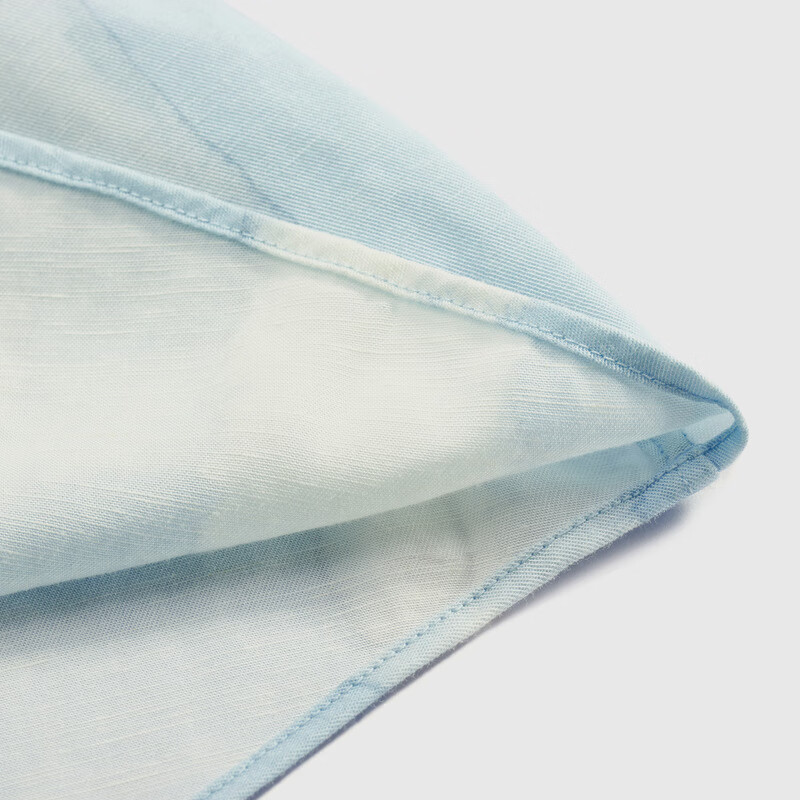 MAYOR男装夏季莱赛尔麻印花休闲时尚水洗短袖男衬衫 浅蓝 38