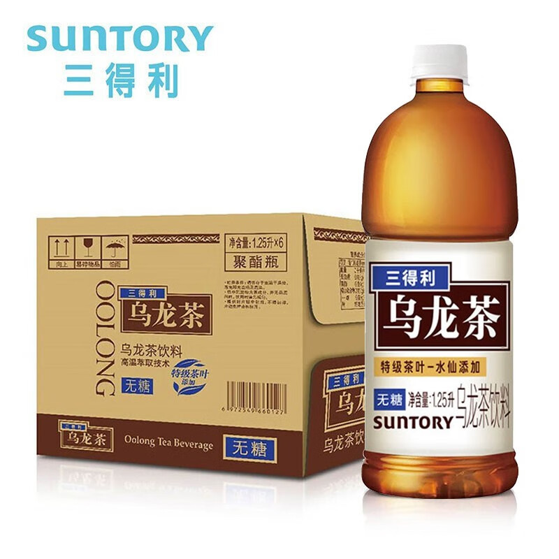 三得利（Suntory）无糖乌龙茶1.25L*6瓶整箱 茶饮料