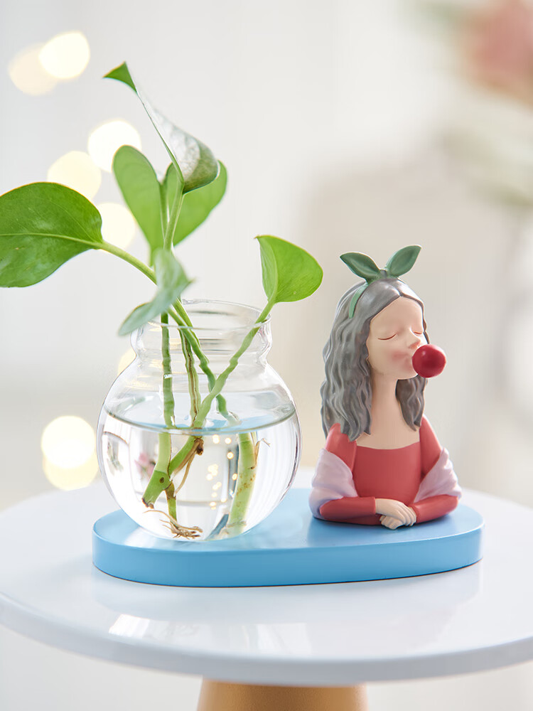 绿萝水培花瓶摆件创意可爱客厅卧室桌面装饰品小摆设 日历上的女孩