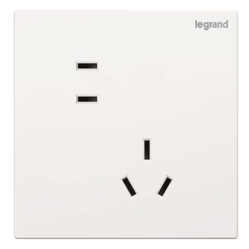 罗格朗（LEGRAND）电工电料仕典系列玉兰白10a大间距二三五孔86型错位插座 单只装