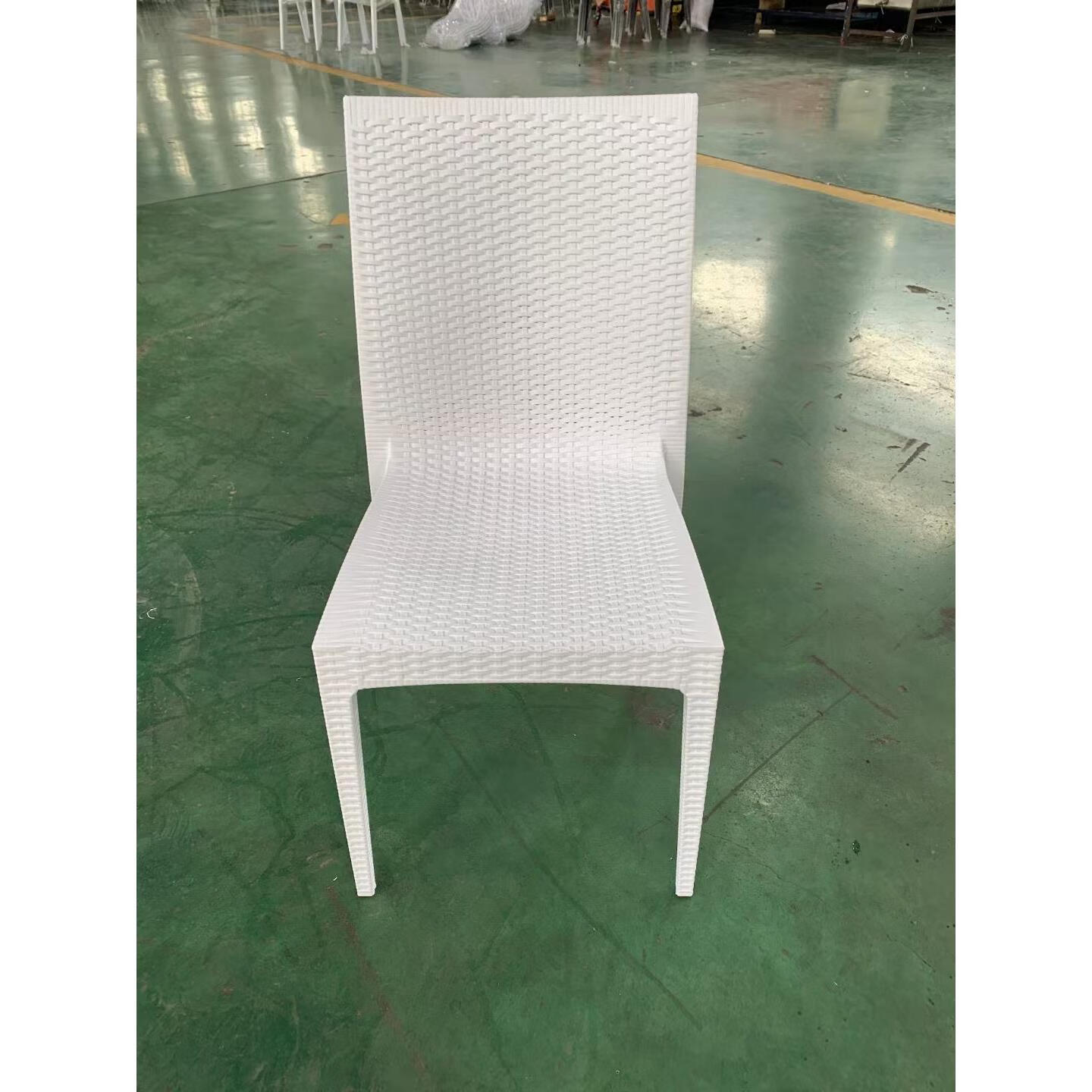塑料藤编椅草坪婚庆椅酒店户外婚礼椅子宴会厅会议椅餐厅定制 白色