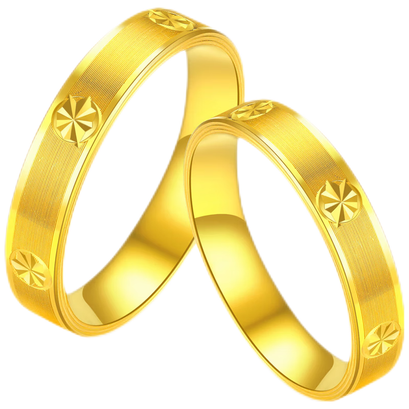 佐卡伊黃金戒指情侶對戒足金999婚戒結婚金飾女戒三金訂婚首飾禮物女款 女戒2.31克 圈口與客服確認