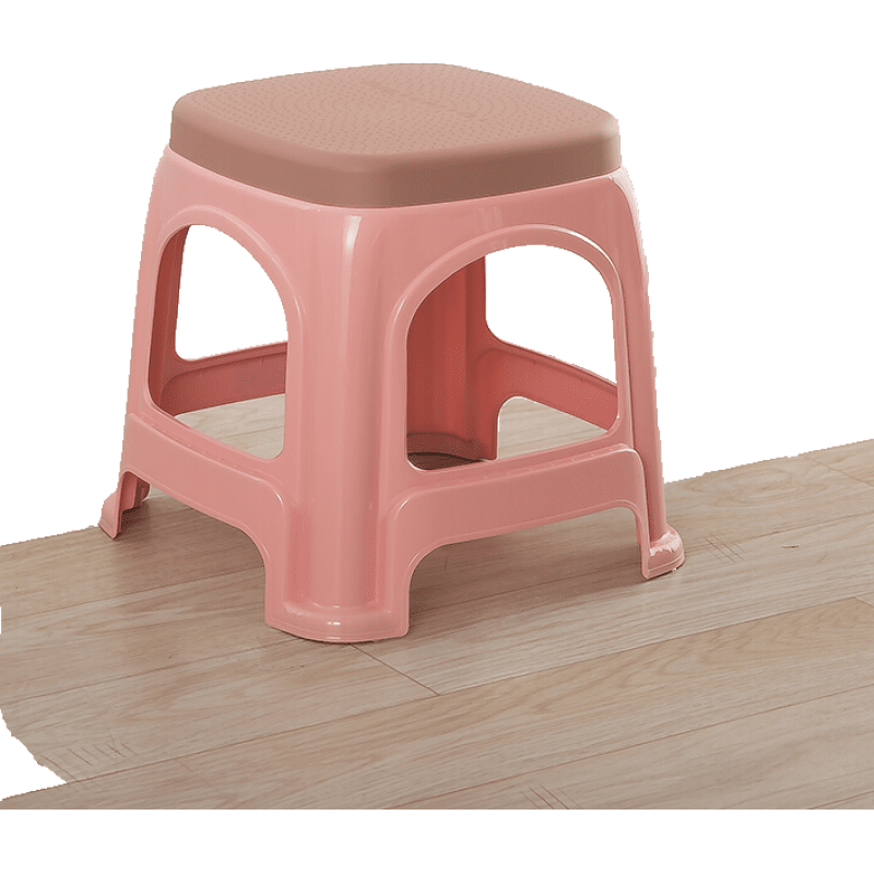 家用塑料凳子加厚高塑料凳子家用加厚小凳高凳板凳朔料登子经济型客厅凳子小号胶凳子 中号北欧粉带盖 高29.5CM【2个起售】
