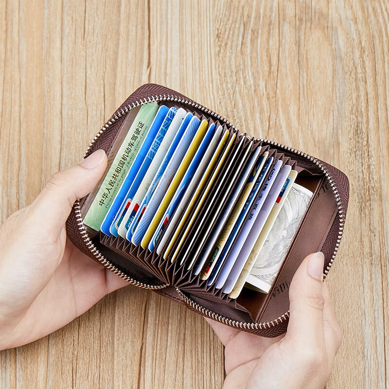 williampolo男士礼物英皇保罗卡包男牛皮小钱包零钱夹驾驶证夹 枣红色