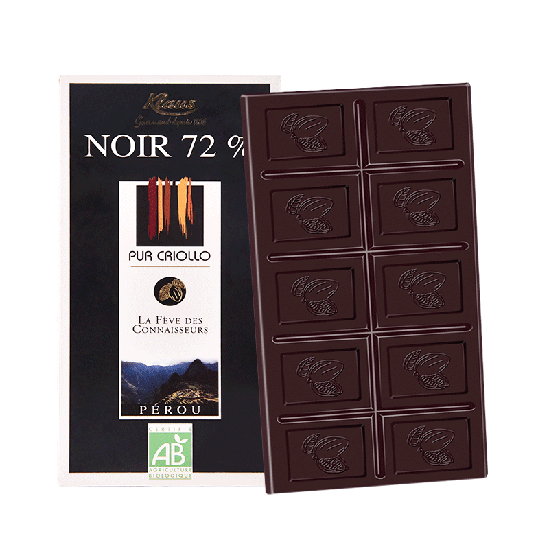 拍2件 法国进口 克勒司(klaus)克里奥罗72%黑巧克力排块 大版装烘焙