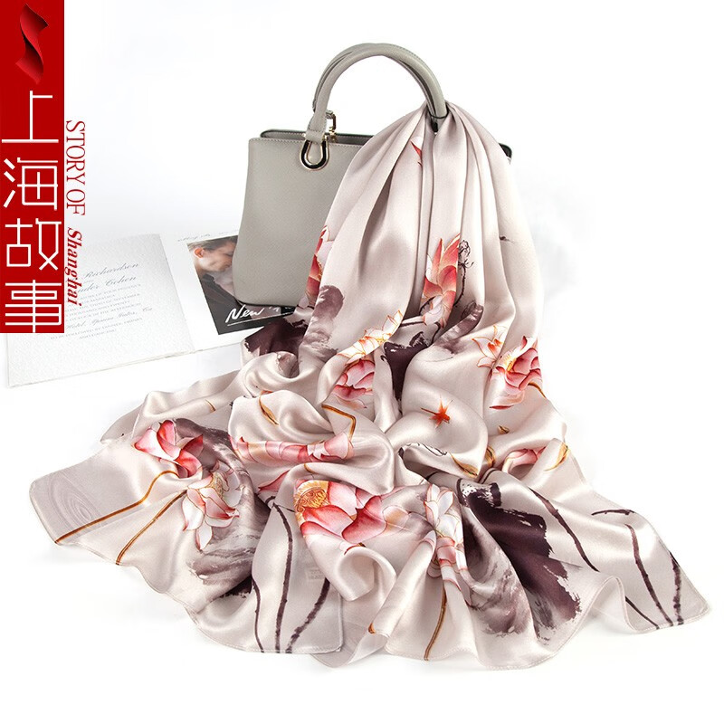 上海故事新品丝巾女中国风真丝围巾春秋外搭披肩妈妈生日送长辈实用