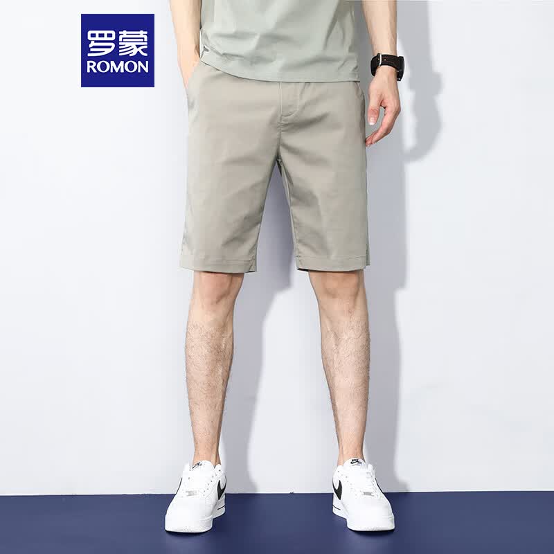 罗蒙 ROMON 短裤男夏季薄款纯色商务休闲男裤棉弹透气五分裤百搭男士运动休闲短裤子男装 CC2112 灰色 34 怎么样,好用不?