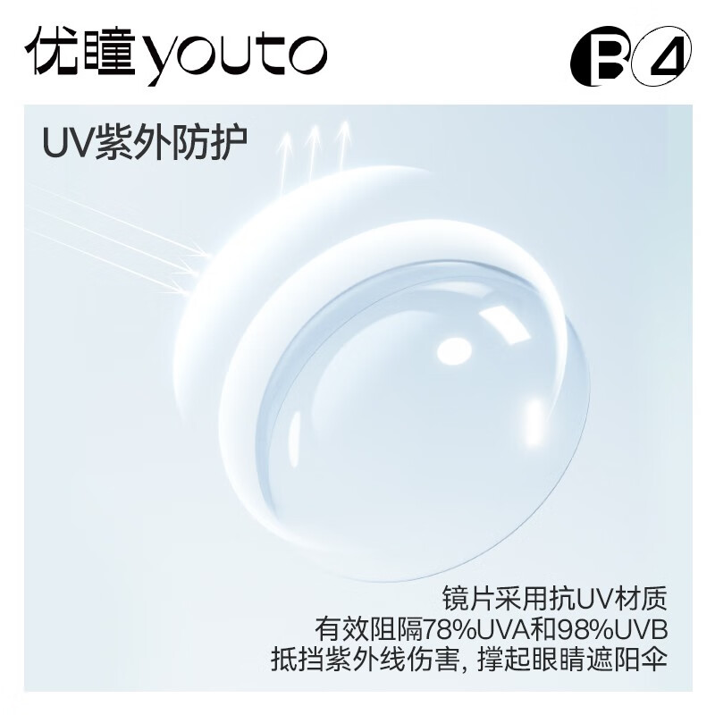 优瞳隐形眼镜日抛硅水凝胶氧感0感空气片10片近视透明 日抛 375度