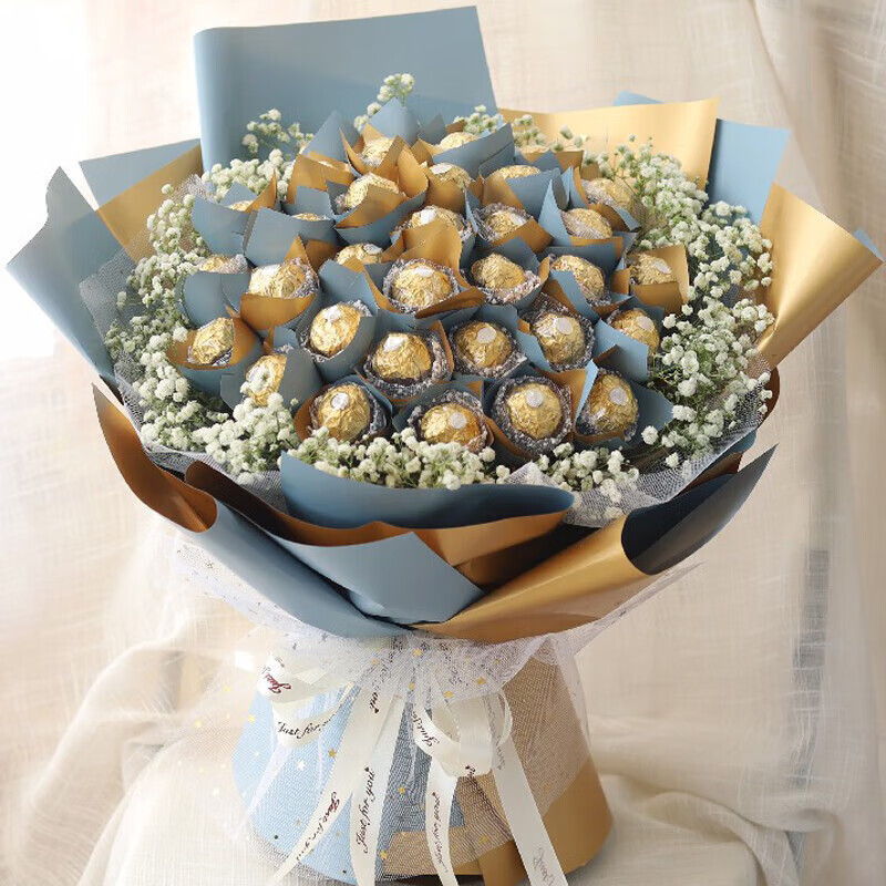 tlxt巧克力花束成品棒棒糖女生日礼物闺蜜男女友520情人女神节 33颗巧