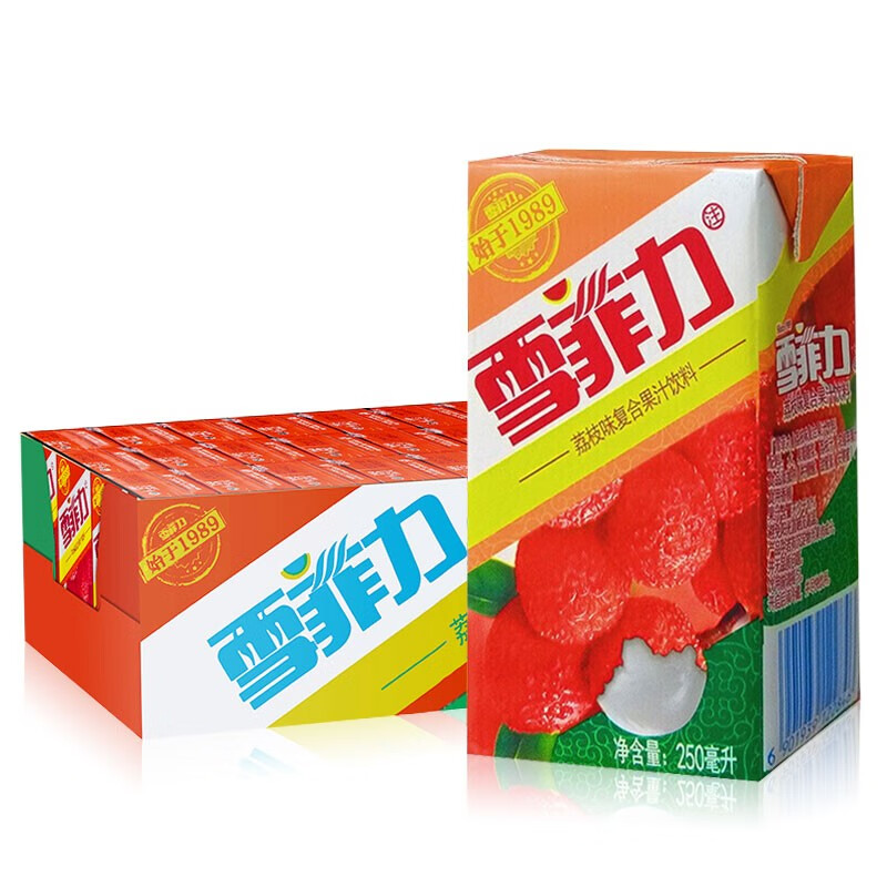 可口可樂（Coca-Cola） 雪菲力 荔枝汁飲料250ml*24盒整箱 果味飲料 江浙滬皖