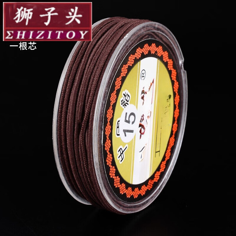 狮子头包芯弹力线串珠绳小叶紫檀手串绳文玩diy佛珠线手链绳皮筋绳子 台湾包芯弹力线0.6深棕色