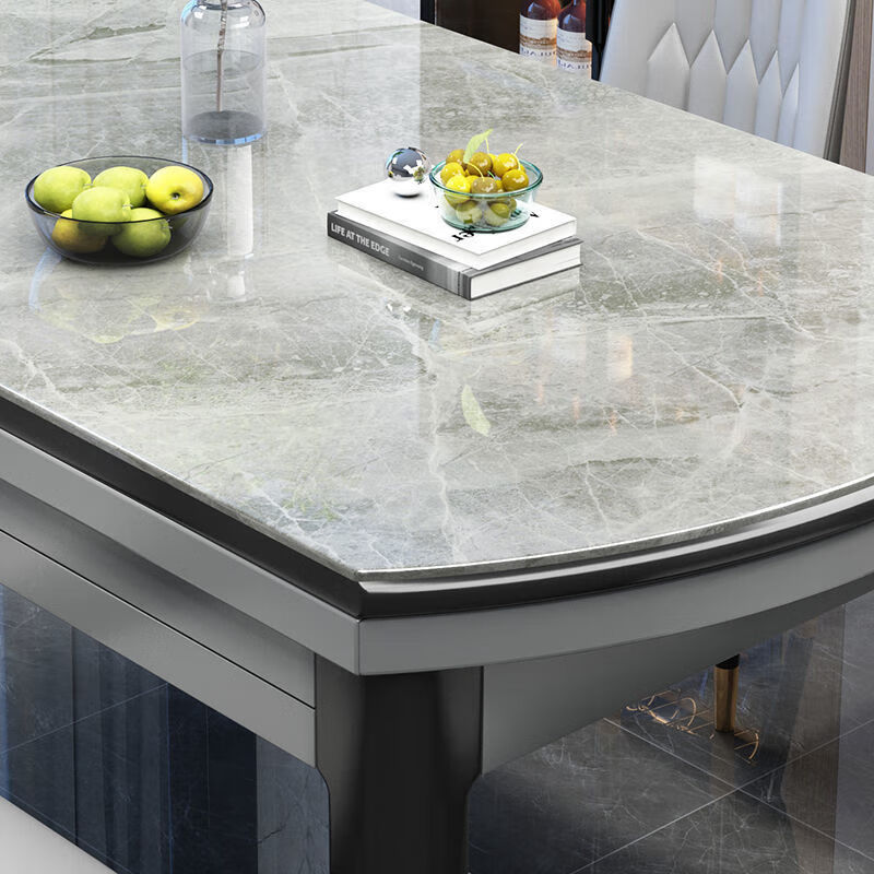 欧卡蔻2026新款岩板餐桌椅组合现代简约轻奢可伸缩折叠大小户型家用饭桌 配木椅【进口岩板】 1.35m   一桌四椅【不带电磁炉】.