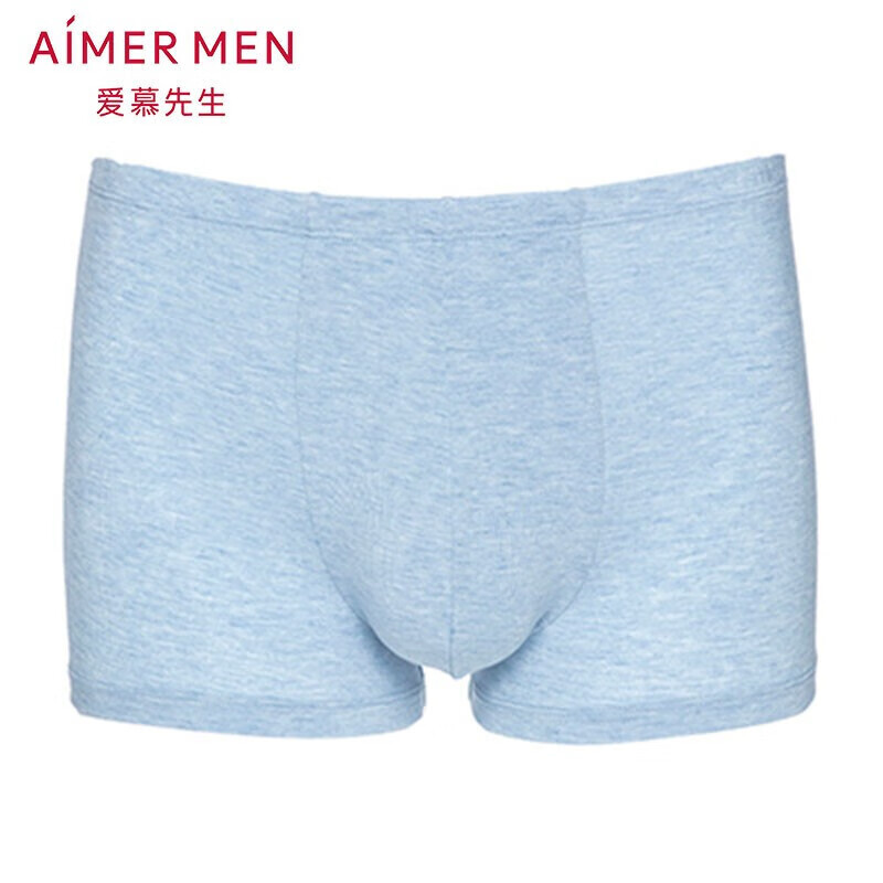 爱慕先生Aimer men男内裤舒适纯色基础款抗菌天然竹纤维平角内裤内衣 植物染 NS23D131蓝色180