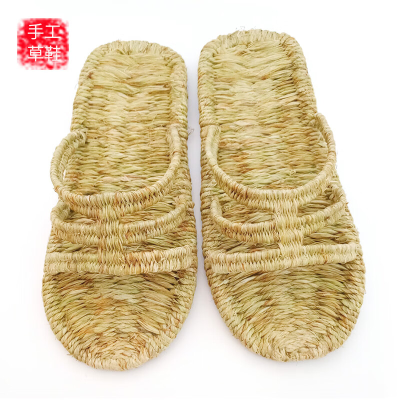 追玥梦草鞋纯手工甘谷麻鞋草编鞋男全麻亚麻凉鞋男麻耳男女凉拖