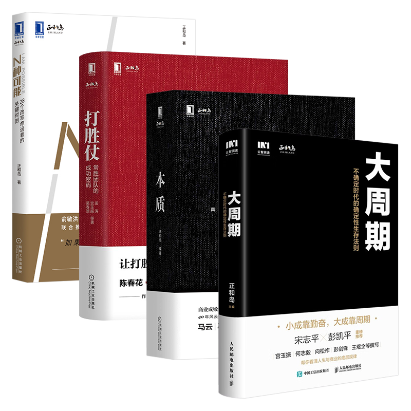 正和岛书系4册：大周期+本质+N种可能+打胜仗:常胜团队的成功密码 机械工业出版社图书 正版书籍之 全四册