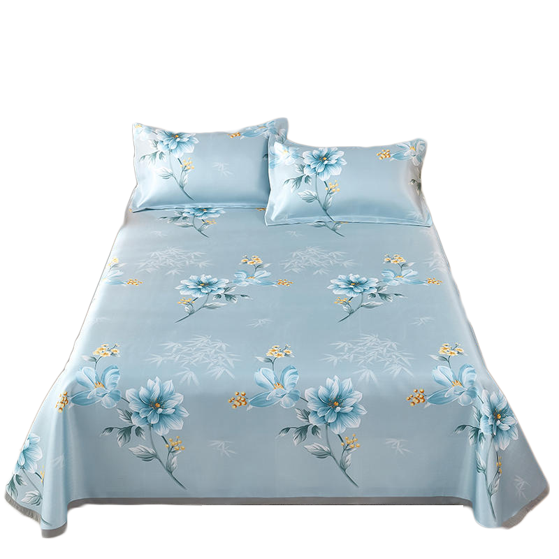 佳佰 凉席 冰丝席子三件套 单双人印花可折叠凉感席夏凉席空调席子 花韵怡然 230*250cm