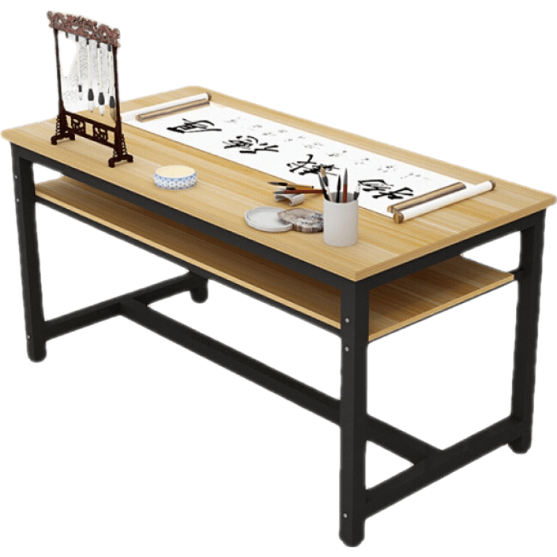 鑫恩理  书法桌 练字 中式书法桌电脑桌简易书桌书画家用学生培训班课桌毛笔专用练字台 100长*60宽*80高单杆加固