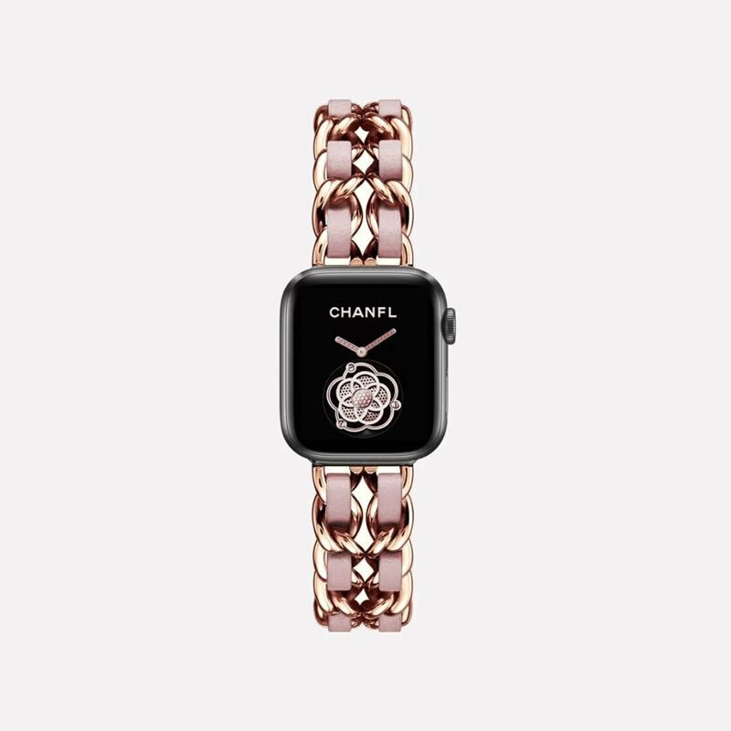 手表s8/s7/6/5表带applewatch8女款轻奢小香风个性潮牌iwatch 玫瑰金