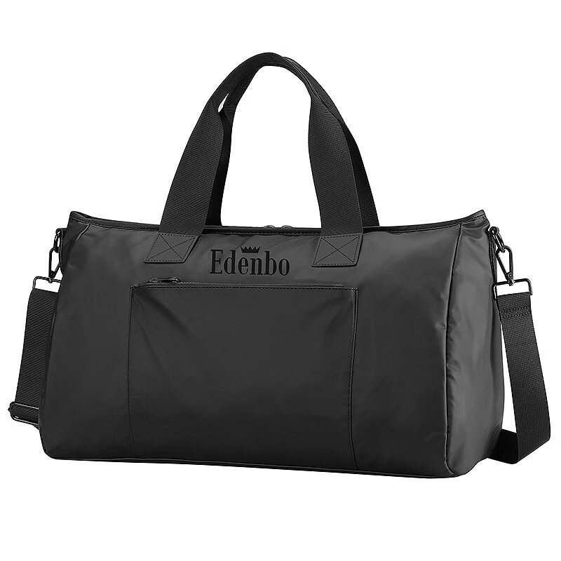 爱登堡旅行包防泼水加大容量行李包男女款健身包撞色手提包时尚旅游包男士出差包CH5120-1黑色